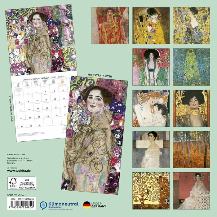 Calendrier Mural 2025 Gustave Klimt