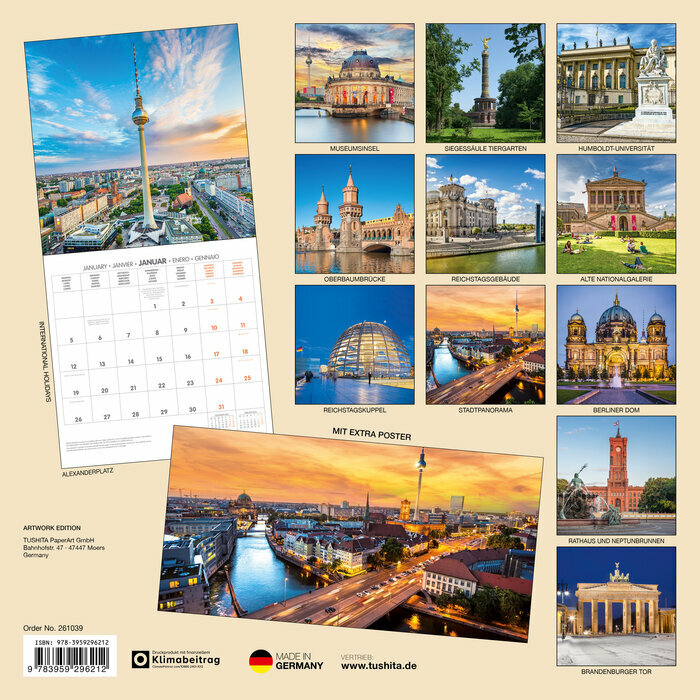 Calendrier Papier Berlin 2026 Allemagne Berlin