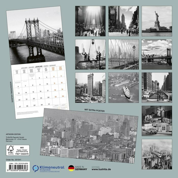 Calendrier Mural 2025 New York Manhattan