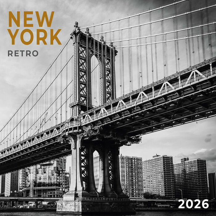 Calendrier Mural 2026 New York Rtro Noir et Blanc