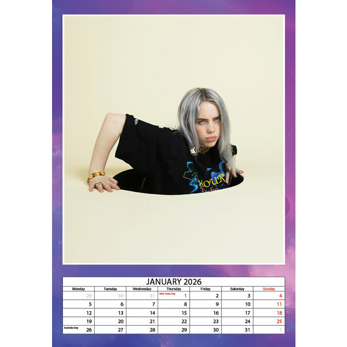 Calendrier 2026  Billie Eilish