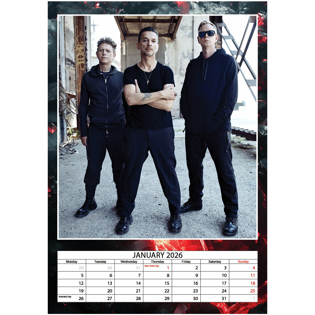 Calendrier Mural Spirale 2025 Depeche Mode Format A3 New Wave Synth Pop