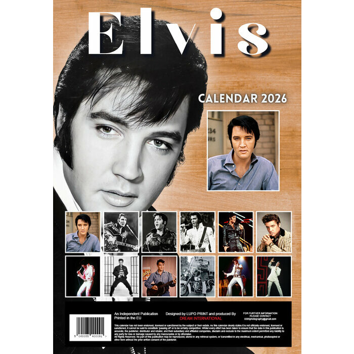 Calendrier 2026 papier Elvis Presley 