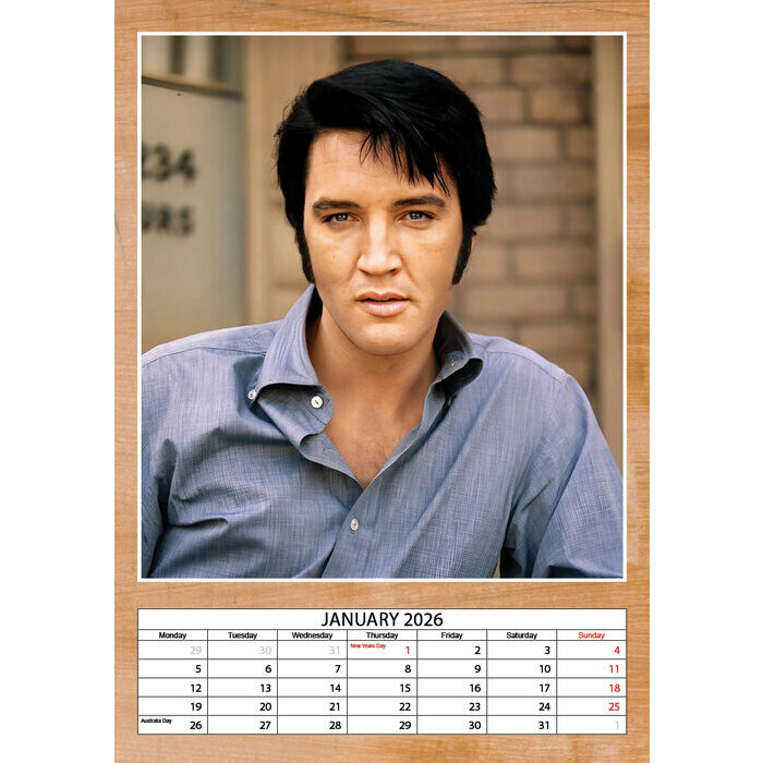 Calendrier 2026 Elvis Presley 