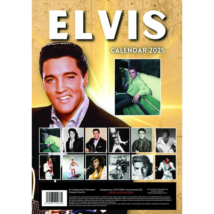Calendrier Mural 2025 Elvis Presley 