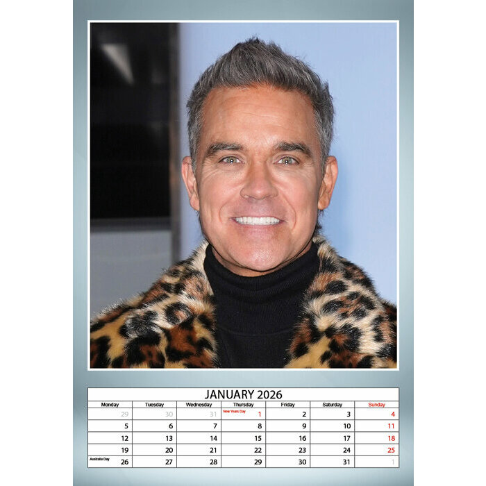 Calendrier 2026 papier Robbie Williams