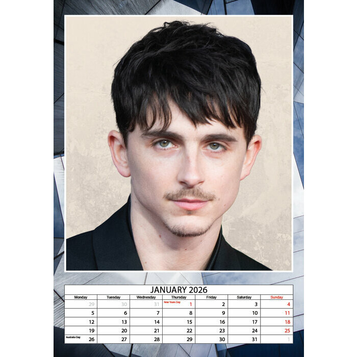 Calendrier papier 2026 Timothe Chalamet