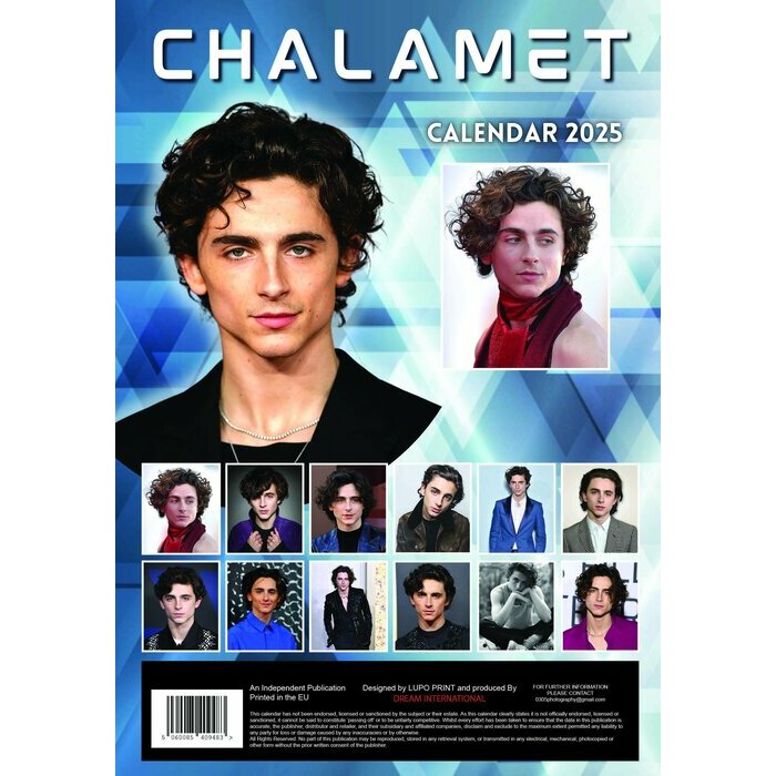 Calendrier Mural 2025 Timothe Chalamet