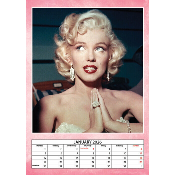 Calendrier 2026 Marilyn Monroe