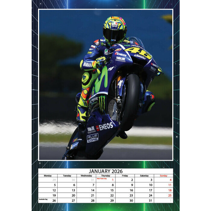 Calendrier 2026 mural Valentino Rossi Moto