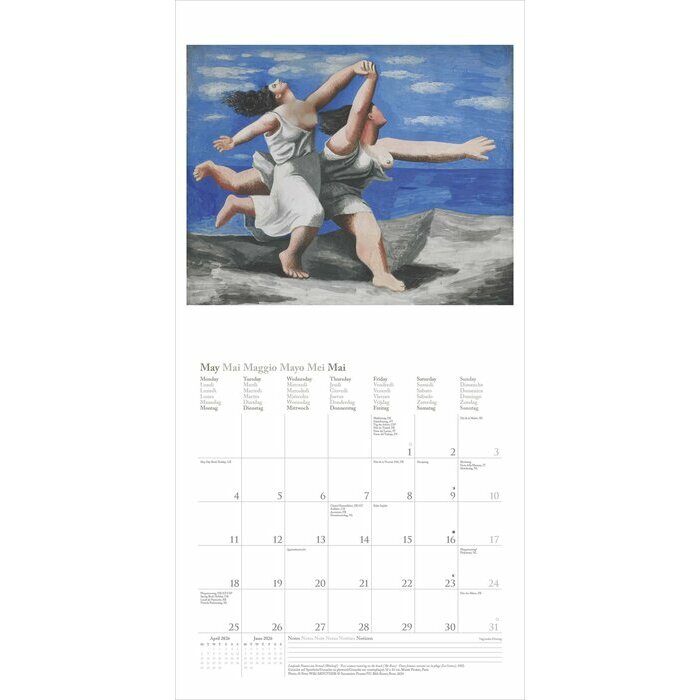 Calendrier 2025 Artiste Pablo Picasso