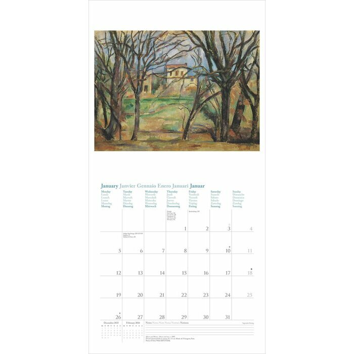 Calendrier Art Artiste Paul Cezanne