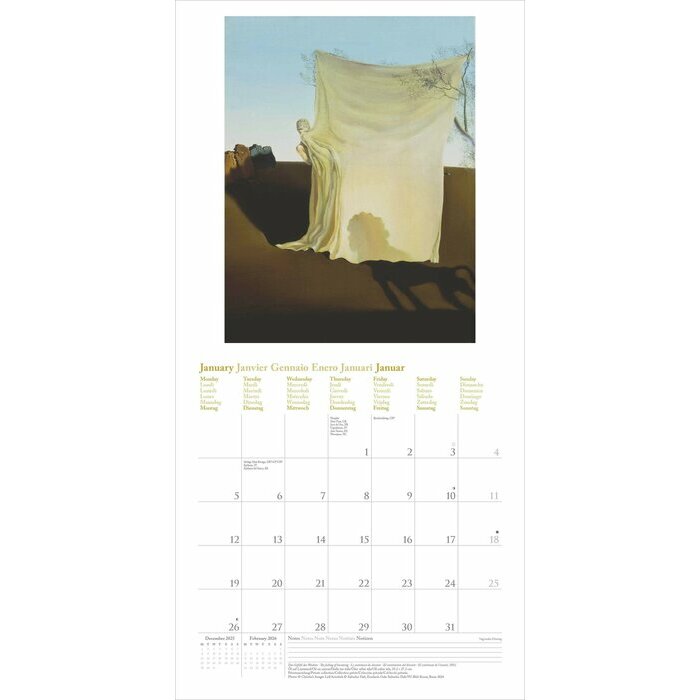 Calendrier Papier 2026 Artiste Salvador Dali