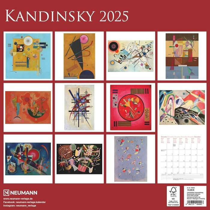  Calendrier Mural 2025 Artiste Kandinsky