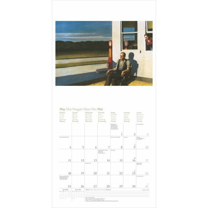Calendrier Papier 2025 Edouard Hopper