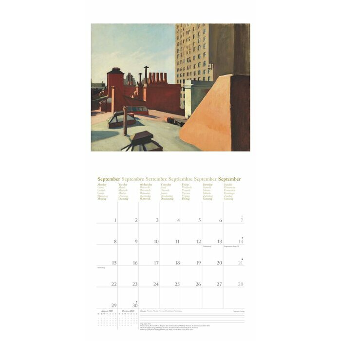 Calendrier Mural 2025 Edouard Hopper