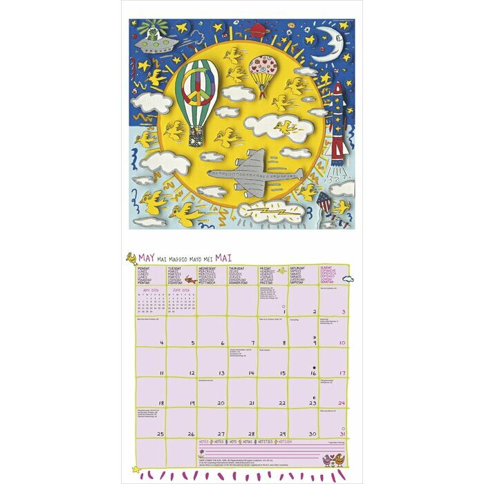 Calendrier Papier 2026 Artiste James Rizzi