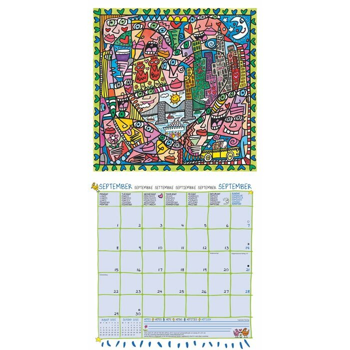 Calendrier Mural 2025 Artiste James Rizzi