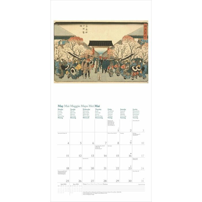 Calendrier Mural 2026 Artiste Japonais Hiroshige