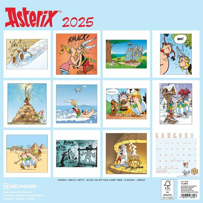 Calendrier Mural 2025 BD Astérix