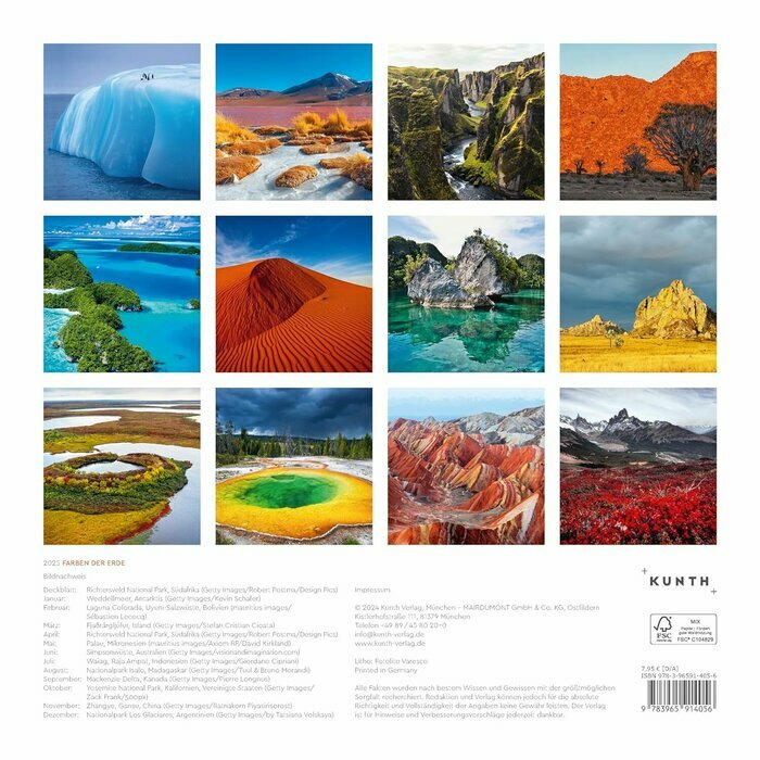 Calendrier Mural 2025 Couleurs de la Terre