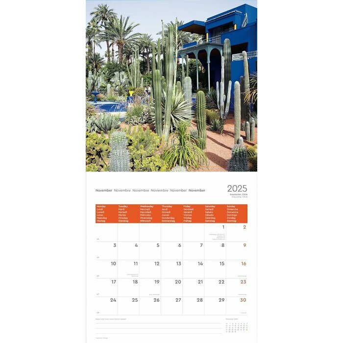Calendrier 2025 Jardins de Majorelle