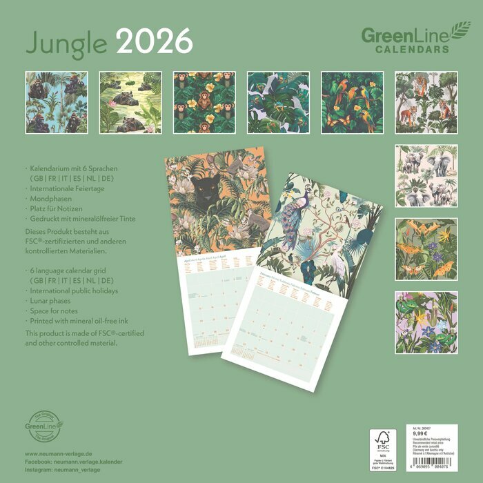 Calendrier Mural 2025 Eco Responsable Jungle