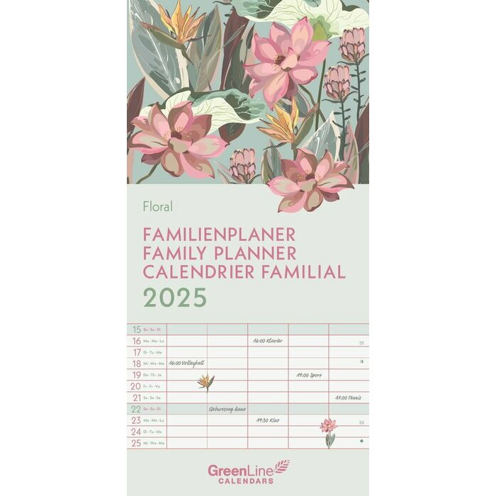 Calendrier Familial Eco-responsable Floral 2025