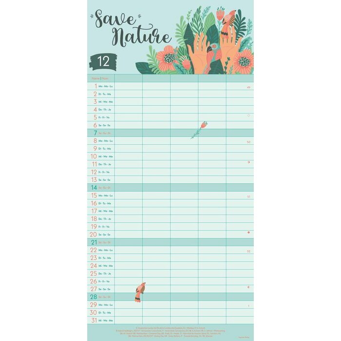 Calendrier Familial Eco-responsable Nature