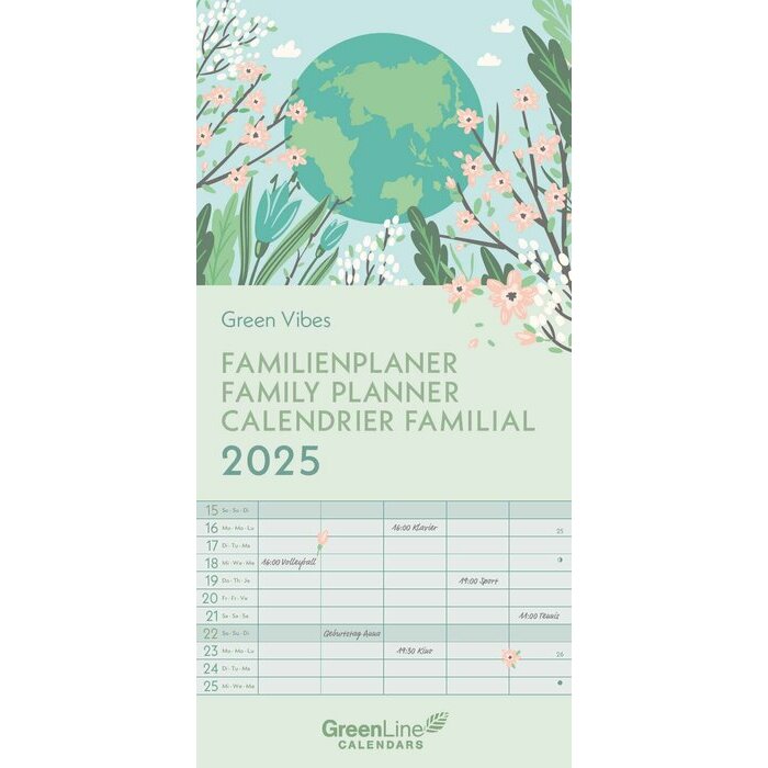 Calendrier Familial 2025 Eco-responsable 5 colonnes