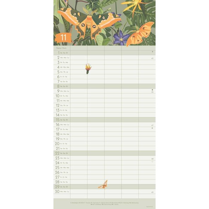 Calendrier Familial Eco-responsable Jungle