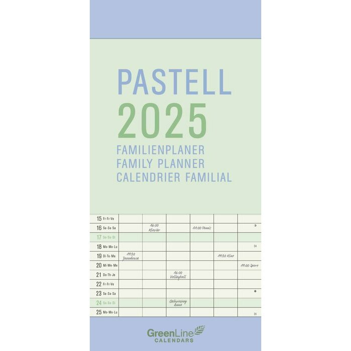 Calendrier Familial Eco-responsable Pastel