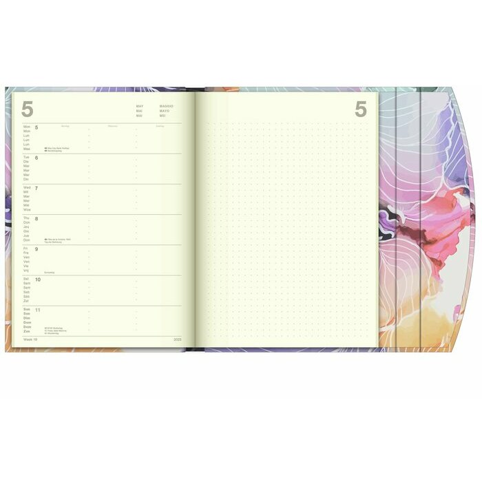 Agenda Rabat Magntique 2025 Fleurs Aquarelle