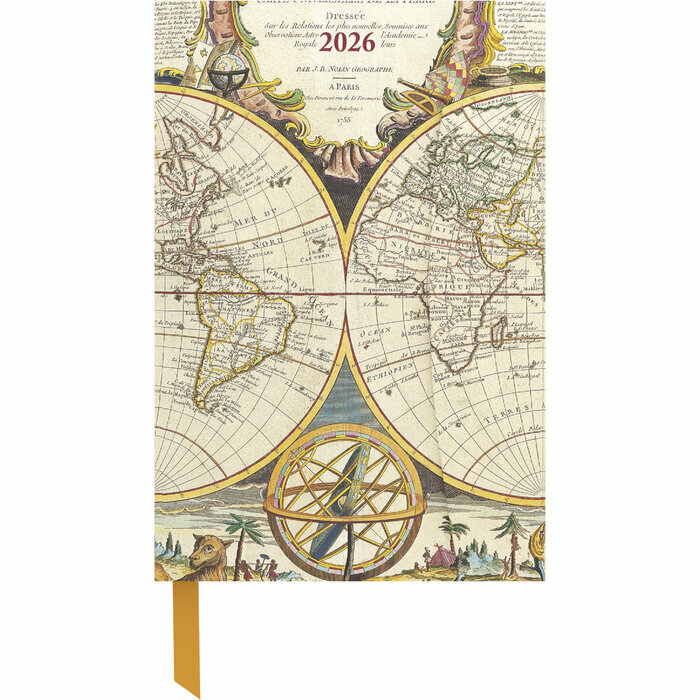 Agenda Poche 2026 Carte Géographique Rétro
