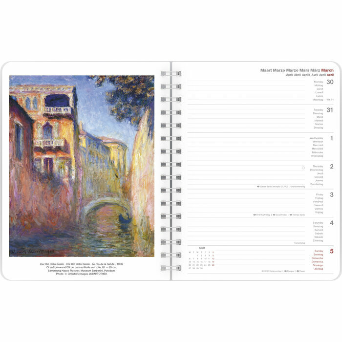 Agenda Spirale papier 2026 Claude Monet