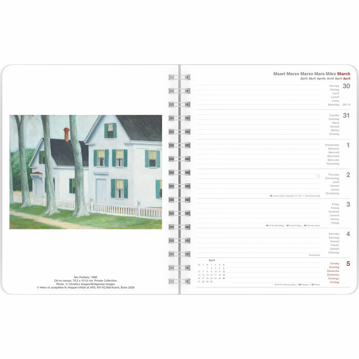 Agenda Spirale papier 2026 Edouard Hopper
