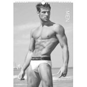 .Maxi Calendrier reliure spirale 2025 Sexy Homme noir et blanc