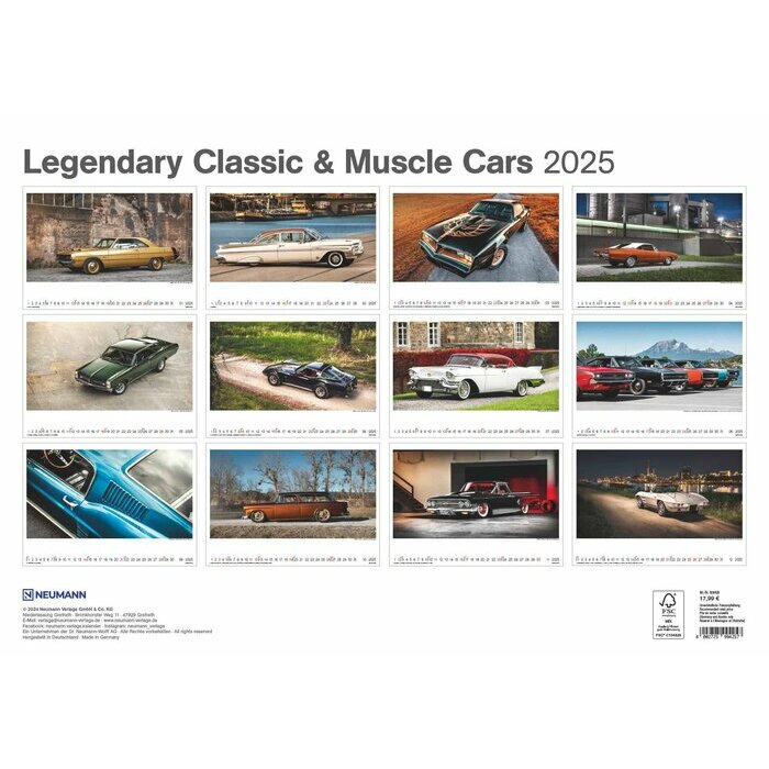 Maxi Calendrier 2025 Voitures Muscles et Races