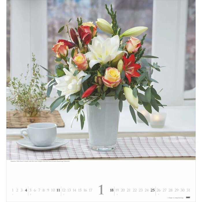 Maxi Calendrier Carré 2026 Bouquets de Fleurs