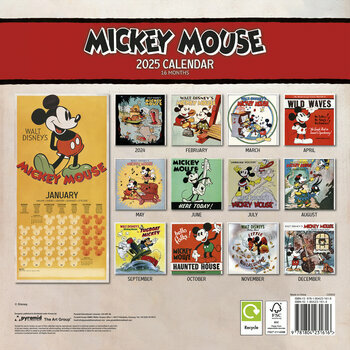 Calendrier 2025 Mickey Mouse Rétro