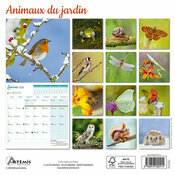 Calendrier Français 2025 Animaux du Jardin
