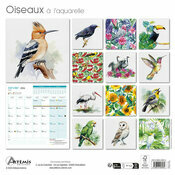 Calendrier Mural 2025 Dessins Oiseaux Aquarelle