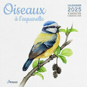 Calendrier Français 2025 Dessins Oiseaux Aquarelle