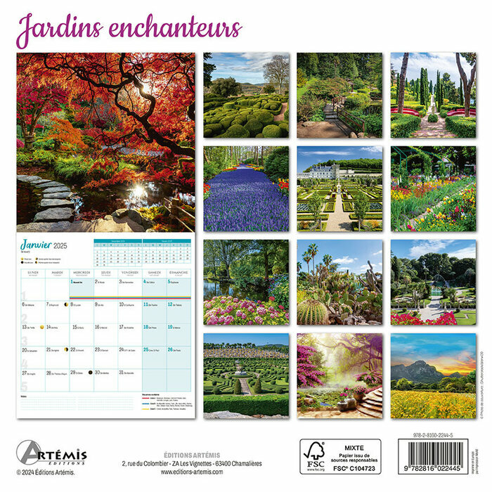 Calendrier Français 2025 Jardins Enchanteurs