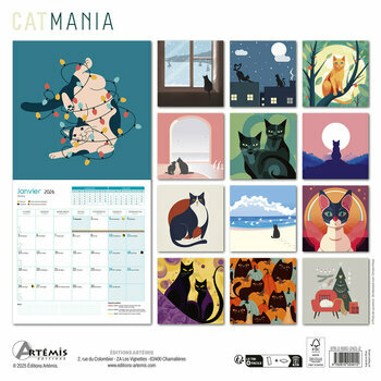 Calendrier 2026 Dessin Chats Illustrés 