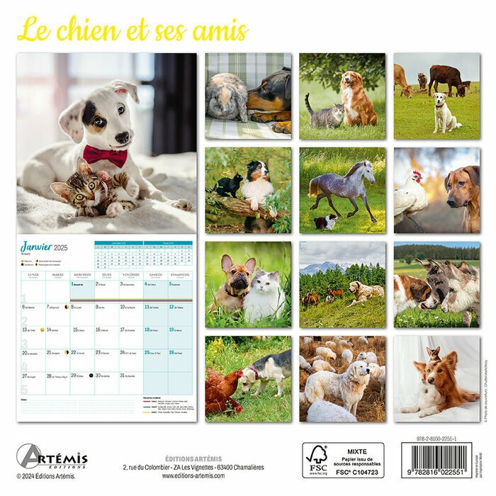 Calendrier Franais 2025 Le Chien et ses Amis