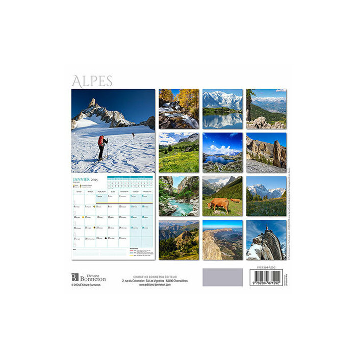 Calendrier Mural 2025 Alpes Montagne