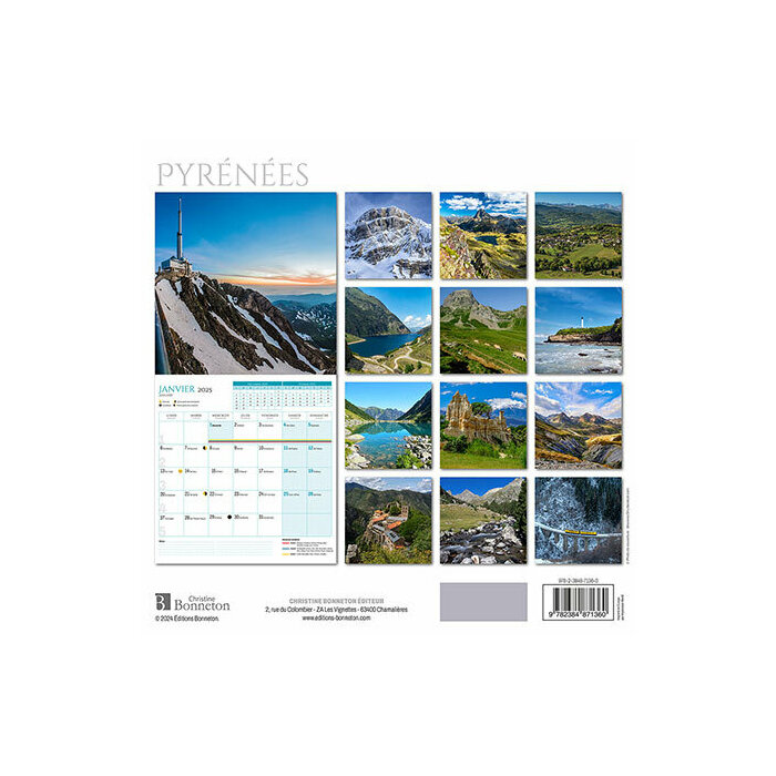 Calendrier Mural 2025 Pyrénées Montagne