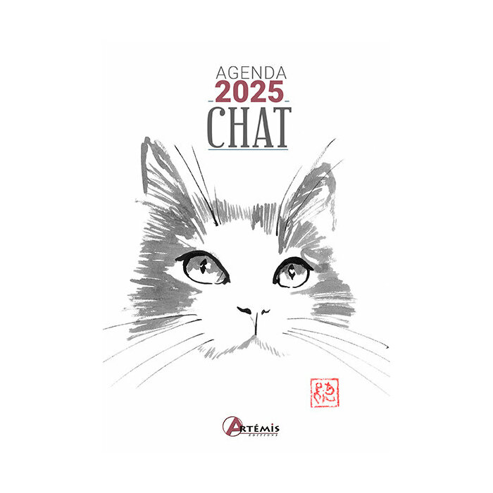 Agenda Franais 2025 Dessins Chat Encre de Chine