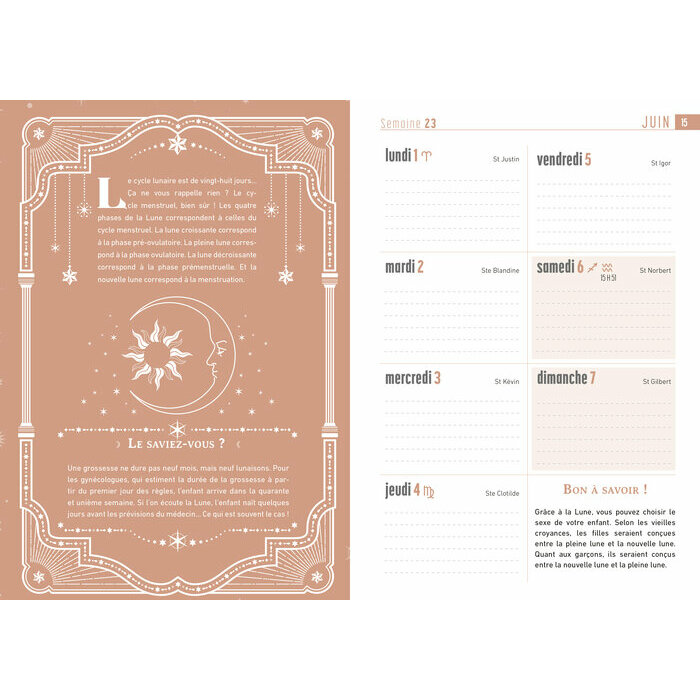 Agenda Franais 2026 Lune Astrologie papier